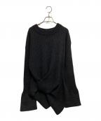 YOHJI YAMAMOTOヨウジヤマモト）の古着「リネンブレンド変形ウールニット」｜ブラック