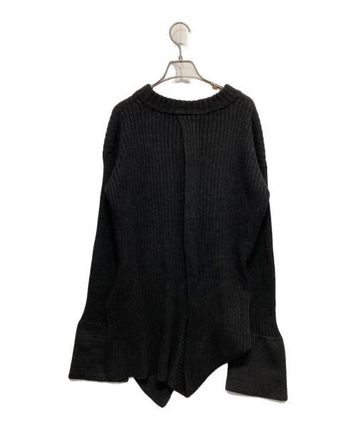 YOHJI YAMAMOTO（ヨウジヤマモト）YOHJI YAMAMOTO (ヨウジヤマモト) リネンブレンド変形ウールニット ブラック サイズ:2の古着・服飾アイテム