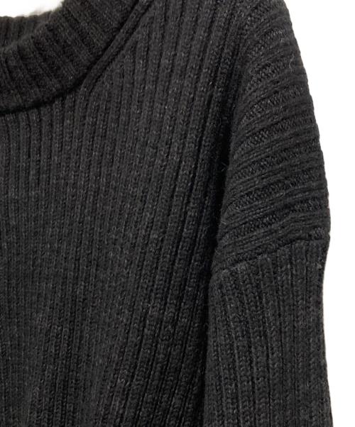 YOHJI YAMAMOTO（ヨウジヤマモト）YOHJI YAMAMOTO (ヨウジヤマモト) リネンブレンド変形ウールニット ブラック サイズ:2の古着・服飾アイテム