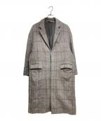 UNITED TOKYOユナイテッドトーキョー）の古着「チェックオーバーサイズチェスターコート」｜グレー