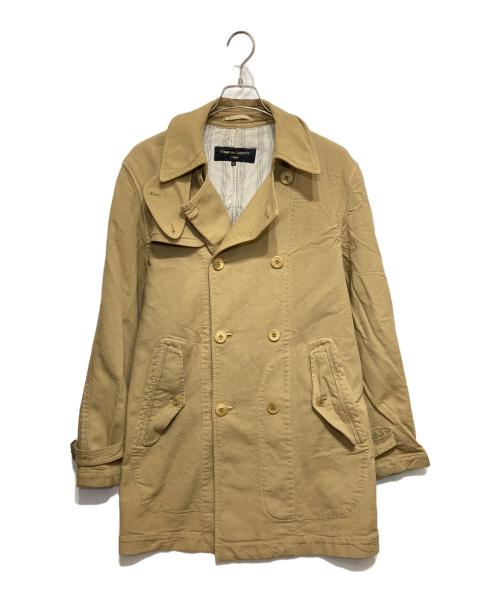 COMME des GARCONS HOMME（コムデギャルソン オム）COMME des GARCONS HOMME (コムデギャルソン オム) 強撚糸ポリステンカラーコート ベージュ サイズ:Mの古着・服飾アイテム