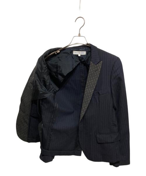 COMME des GARCONS SHIRT（コムデギャルソンシャツ）COMME des GARCONS SHIRT (コムデギャルソンシャツ) 1Bラペル切替ジャケット グレー×ネイビー サイズ:Sの古着・服飾アイテム