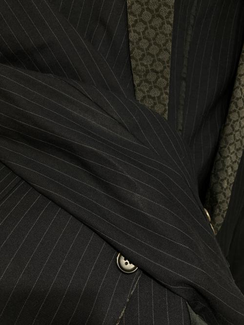 COMME des GARCONS SHIRT（コムデギャルソンシャツ）COMME des GARCONS SHIRT (コムデギャルソンシャツ) 1Bラペル切替ジャケット グレー×ネイビー サイズ:Sの古着・服飾アイテム