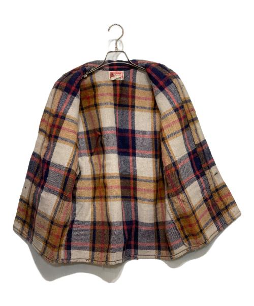 REGENT（レジェント）REGENT (レジェント) ウールジャケット レッド×ベージュ サイズ:Sの古着・服飾アイテム