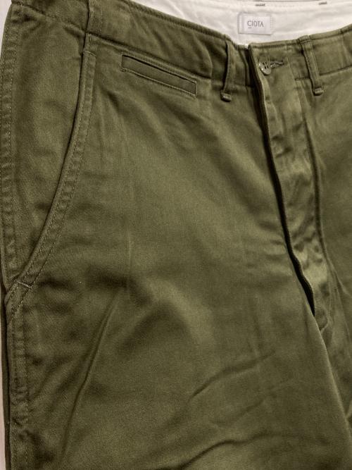 CIOTA（シオタ）CIOTA (シオタ) スビンコットンウエポンチノパンツ グリーン サイズ:5の古着・服飾アイテム