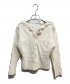 CELFORD×HANAE MORIセルフォード×ハナエモリ）の古着「ハートネックリブニットプルオーバー」｜ホワイト