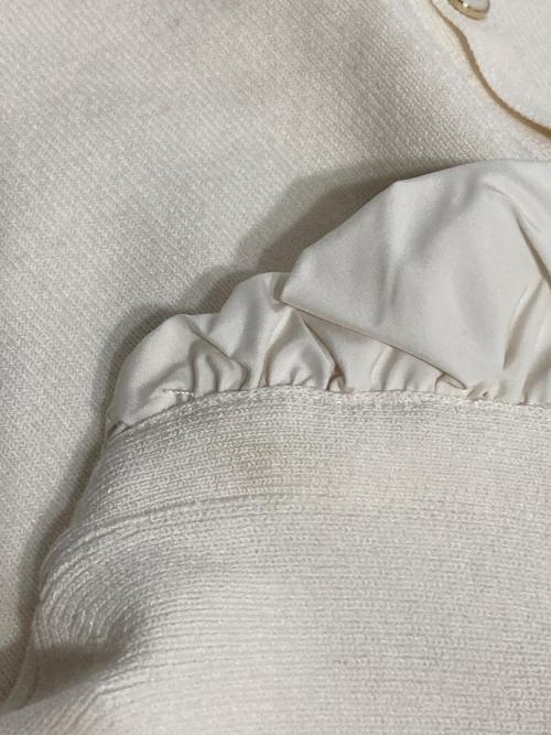 CELFORD（セルフォード）CELFORD (セルフォード) HANAE MORI (ハナエモリ) ハートネックリブニットプルオーバー ホワイト サイズ:Fの古着・服飾アイテム