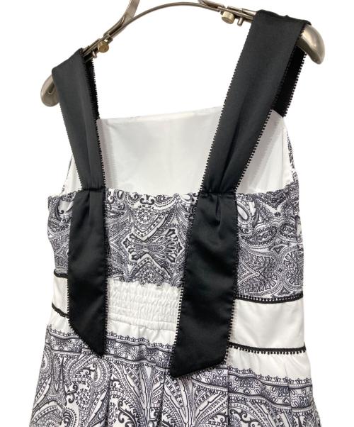 HER LIP TO（ハーリップトゥ）Her lip to (ハーリップトゥ) herlipto Marbella Panel Printed Dress ホワイト×ブラック サイズ:Mの古着・服飾アイテム