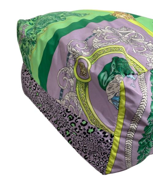 VERSACE（ヴェルサーチェ）VERSACE (ヴェルサーチェ) プリントトートバッグ パープル×グリーンの古着・服飾アイテム