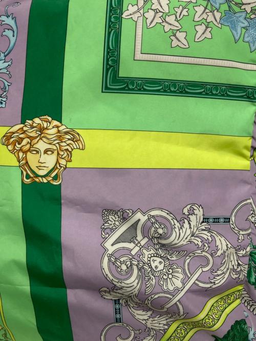 VERSACE（ヴェルサーチェ）VERSACE (ヴェルサーチェ) プリントトートバッグ パープル×グリーンの古着・服飾アイテム