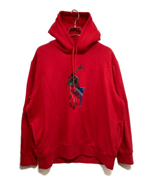 POLO RALPH LAUREN（ポロ・ラルフローレン）POLO RALPH LAUREN (ポロ・ラルフローレン) プラッドポニーフーディー レッド サイズ:XLの古着・服飾アイテム