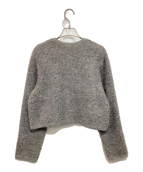 MACPHEE（マカフィー）MACPHEE (マカフィー) ムートン クルーネックカーディガン グレー サイズ:Sの古着・服飾アイテム