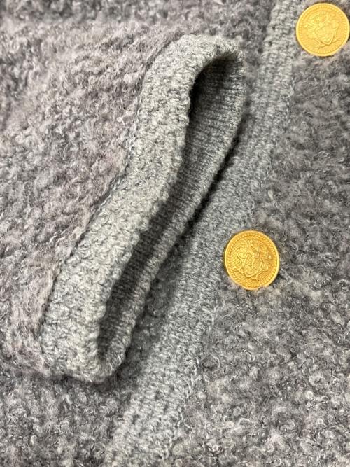 MACPHEE（マカフィー）MACPHEE (マカフィー) ムートン クルーネックカーディガン グレー サイズ:Sの古着・服飾アイテム