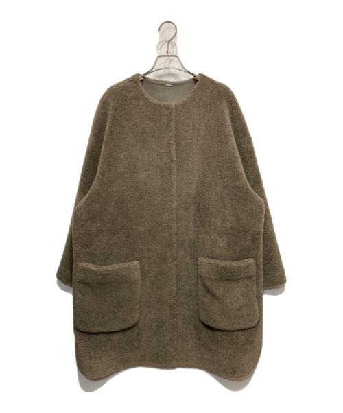 Mila Owen（ミラオーウェン）Mila Owen (ミラオーウェン) ノーカラーシャツカーブボアジャケット オリーブ サイズ:FREEの古着・服飾アイテム