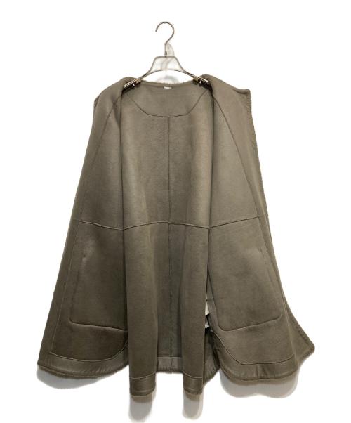 Mila Owen（ミラオーウェン）Mila Owen (ミラオーウェン) ノーカラーシャツカーブボアジャケット オリーブ サイズ:FREEの古着・服飾アイテム
