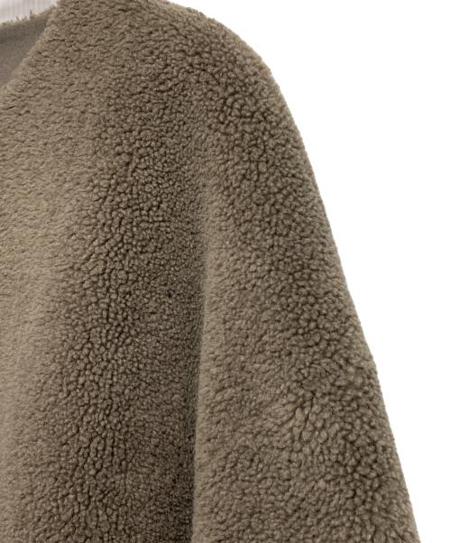 Mila Owen（ミラオーウェン）Mila Owen (ミラオーウェン) ノーカラーシャツカーブボアジャケット オリーブ サイズ:FREEの古着・服飾アイテム