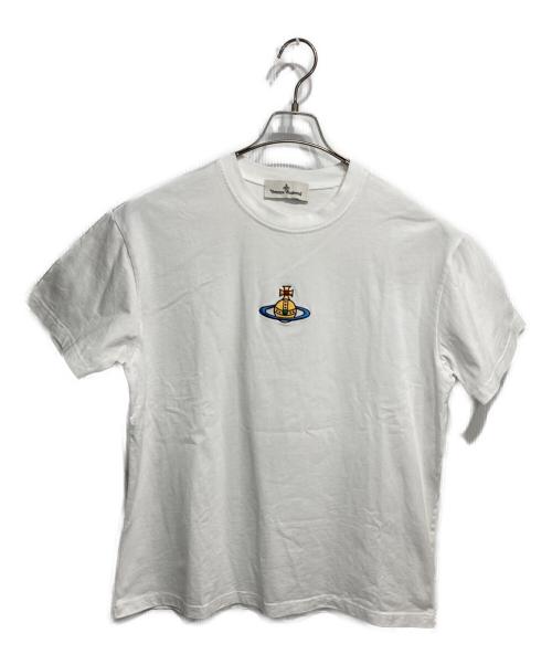 Vivienne Westwood（ヴィヴィアンウエストウッド）Vivienne Westwood (ヴィヴィアンウエストウッド) オーブ刺繍Tシャツ ホワイト サイズ:Ｍの古着・服飾アイテム