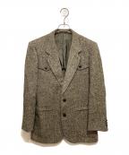 LANVINランバン）の古着「2Bツイードテーラードジャケット」｜カーキ
