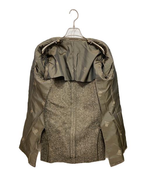 LANVIN（ランバン）LANVIN (ランバン) 2Bツイードテーラードジャケット カーキ サイズ:R48-45の古着・服飾アイテム