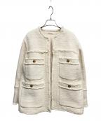 BEAUTY&YOUTHビューティーアンドユース）の古着「ノーカラーツイードジャケット」｜アイボリー