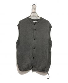 JOHN MASON SMITH（ジョンメイソンスミス）の古着「7G CREW NECK FRONT BUTTON VEST」｜グレー