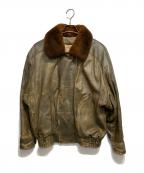 USEDユーズド）の古着「ラムレザージャケット」｜ブラウン×オリーブ