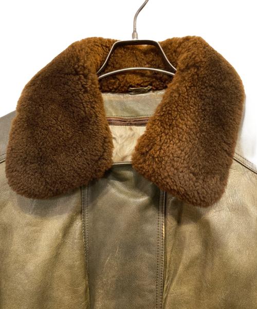 USED（ユーズド）USED (ユーズド) ラムレザージャケット ブラウン×オリーブ サイズ:Mの古着・服飾アイテム