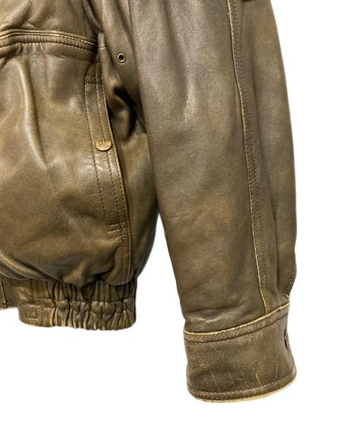 USED（ユーズド）USED (ユーズド) ラムレザージャケット ブラウン×オリーブ サイズ:Mの古着・服飾アイテム