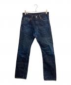 MOMOTARO JEANS桃太郎ジーンズ）の古着「出陣スリムストレートデニムパンツ」｜インディゴ