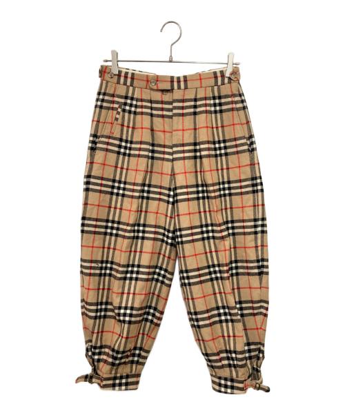 Burberry's（バーバリーズ）Burberry's (バーバリーズ) ノバチェッククロップドバルーンパンツ ブラウン サイズ:W79の古着・服飾アイテム