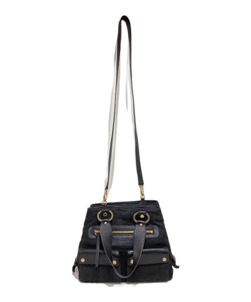 BVLGARI（ブルガリ）BVLGARI (ブルガリ) ロゴマニア2WAYハンドバッグ ブラックの古着・服飾アイテム