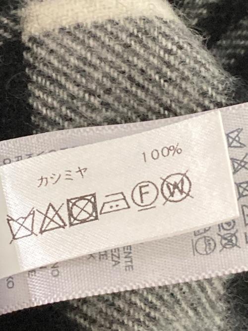 JOHNSTONS OF ELGIN（ジョンストンズオブエルガン）JOHNSTONS OF ELGIN (ジョンストンズオブエルガン) カシミヤチェックストール ブラックの古着・服飾アイテム