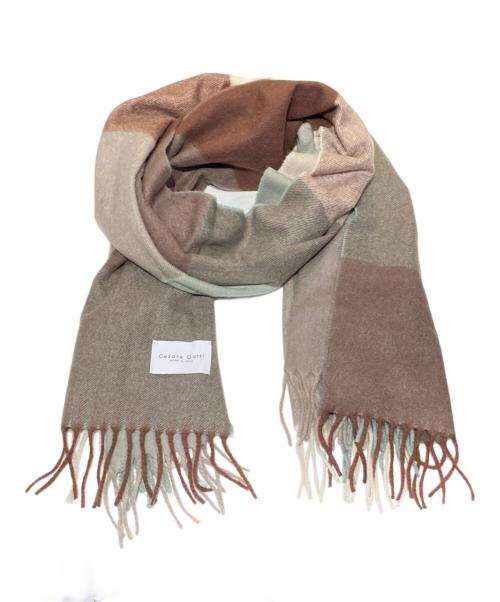 Cesare Gatti（チェザーレ ガッティ）Cesare Gatti (チェザーレ ガッティ) カシミヤチェックストール グリーンの古着・服飾アイテム