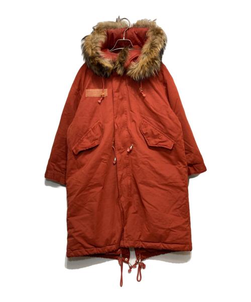 Kernel Cosmos（カーネルコスモス）Kernel Cosmos (カーネルコスモス) ファーダウンモッズコート レッド サイズ:XSの古着・服飾アイテム