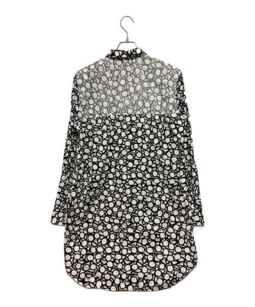 BLACK COMME des GARCONS（ブラックコムデギャルソン）BLACK COMME des GARCONS (ブラックコムデギャルソン) 総柄ロングシャツ ブラック×ホワイト サイズ:Lの古着・服飾アイテム