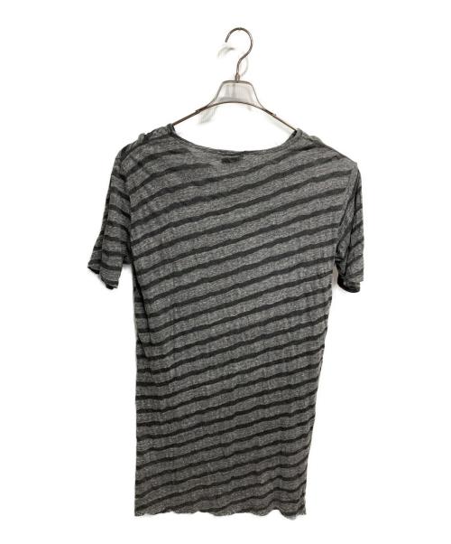 Vivienne Westwood（ヴィヴィアンウエストウッド）Vivienne Westwood (ヴィヴィアンウエストウッド) ボーダーアシメTシャツ グレー サイズ:46の古着・服飾アイテム