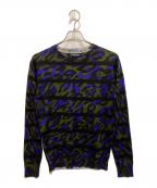 DSQUARED2ディースクエアード）の古着「レオパード柄ハイゲージニット」｜グリーン×ブラック