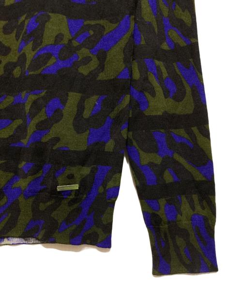 DSQUARED2（ディースクエアード）DSQUARED2 (ディースクエアード) レオパード柄ハイゲージニット グリーン×ブラック サイズ:Mの古着・服飾アイテム
