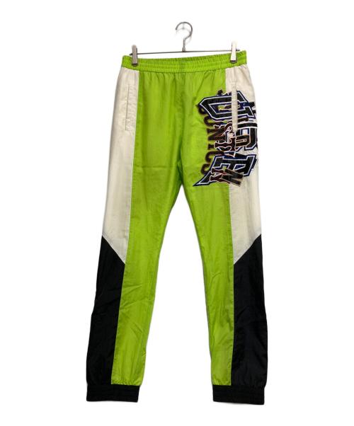 doublet（ダブレット）doublet (ダブレット) CHAOS APPLIQUE TRACK PANT ホワイト×グリーン サイズ:Mの古着・服飾アイテム