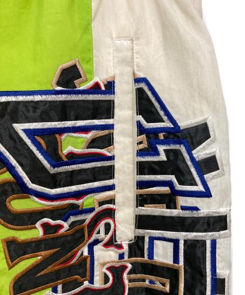 doublet（ダブレット）doublet (ダブレット) CHAOS APPLIQUE TRACK PANT ホワイト×グリーン サイズ:Mの古着・服飾アイテム