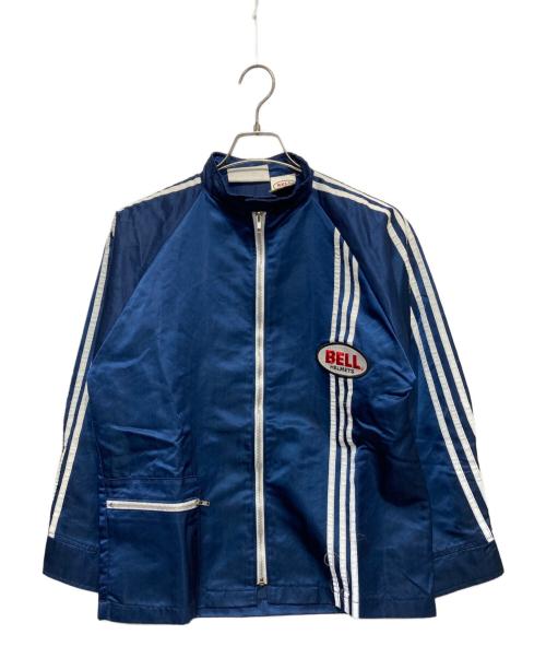 BELL HELMETS（ベルヘルメット）BELL HELMETS (ベルヘルメット) レーシングジップアップジャケット ホワイト×ネイビー サイズ:XSの古着・服飾アイテム