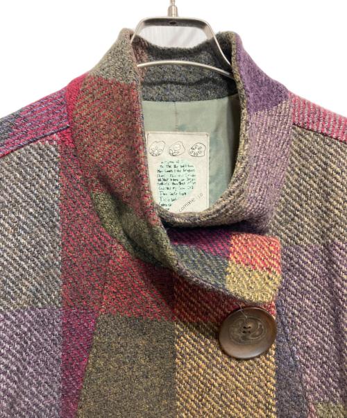 io comme io（イオコムイオ）io comme io (イオコムイオ) チェックウールコート パープル サイズ:38の古着・服飾アイテム