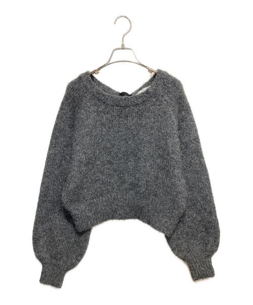 HER LIP TO（ハーリップトゥ）Her lip to (ハーリップトゥ) Back Ribbon Knit Pullover グレー サイズ:FREEの古着・服飾アイテム