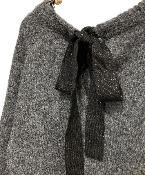 HER LIP TO（ハーリップトゥ）Her lip to (ハーリップトゥ) Back Ribbon Knit Pullover グレー サイズ:FREEの古着・服飾アイテム