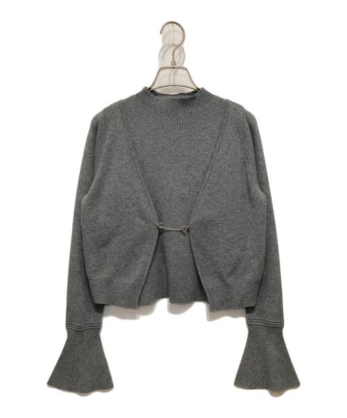 HER LIP TO（ハーリップトゥ）HER LIP TO (ハーリップトゥ) Flared Sleeve Knit Set グレー サイズ:Mの古着・服飾アイテム