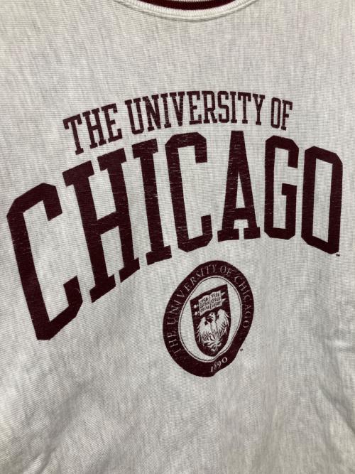 Champion REVERSE WEAVE（チャンピオン リバース ウィーブ）Champion REVERSE WEAVE (チャンピオン リバース ウィーブ) CHICAGOカレッジロゴプルオーバー ホワイト サイズ:Lの古着・服飾アイテム
