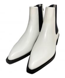 Le Talon（ル タロン）の古着「GRISEレザーEDGEポインテッドチェルシーショートブーツ」｜ホワイト