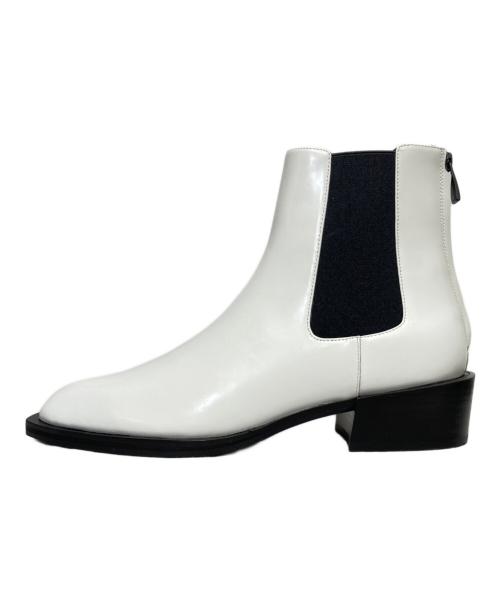 Le Talon（ル タロン）Le Talon (ル タロン) GRISEレザーEDGEポインテッドチェルシーショートブーツ ホワイト サイズ:Lの古着・服飾アイテム