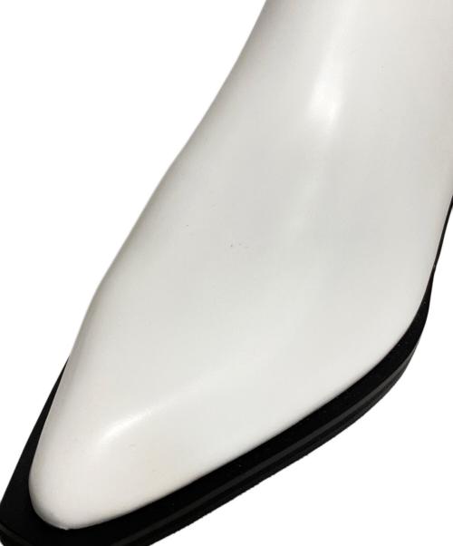 Le Talon（ル タロン）Le Talon (ル タロン) GRISEレザーEDGEポインテッドチェルシーショートブーツ ホワイト サイズ:Lの古着・服飾アイテム