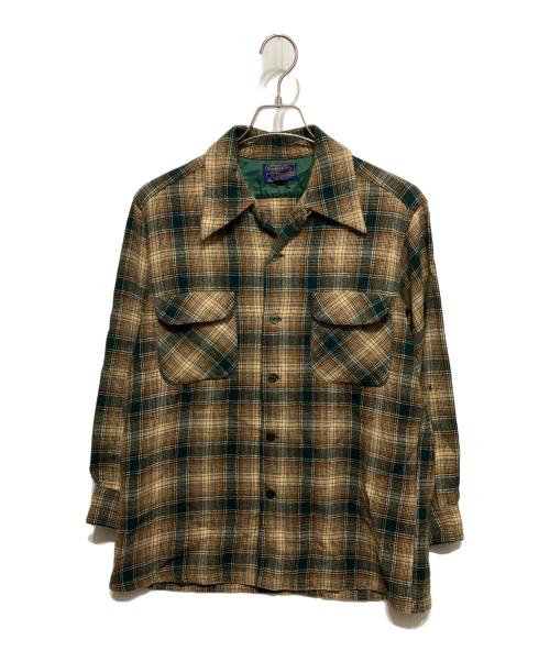 PENDLETON（ペンドルトン）PENDLETON (ペンドルトン) ロングスリーブシャツ ベージュ×グリーン サイズ:Mの古着・服飾アイテム
